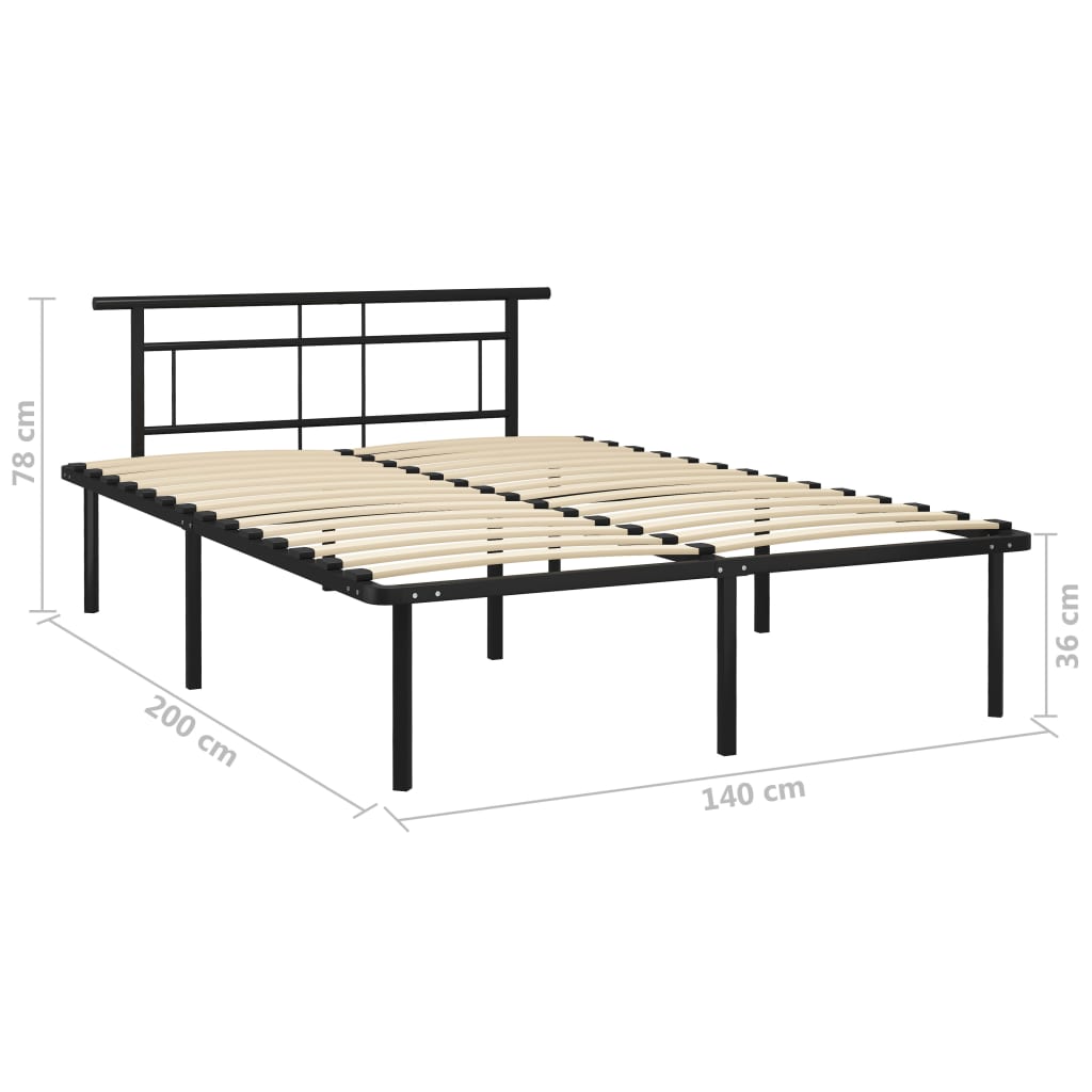 Bettgestell Grau Metall 90x200 cm