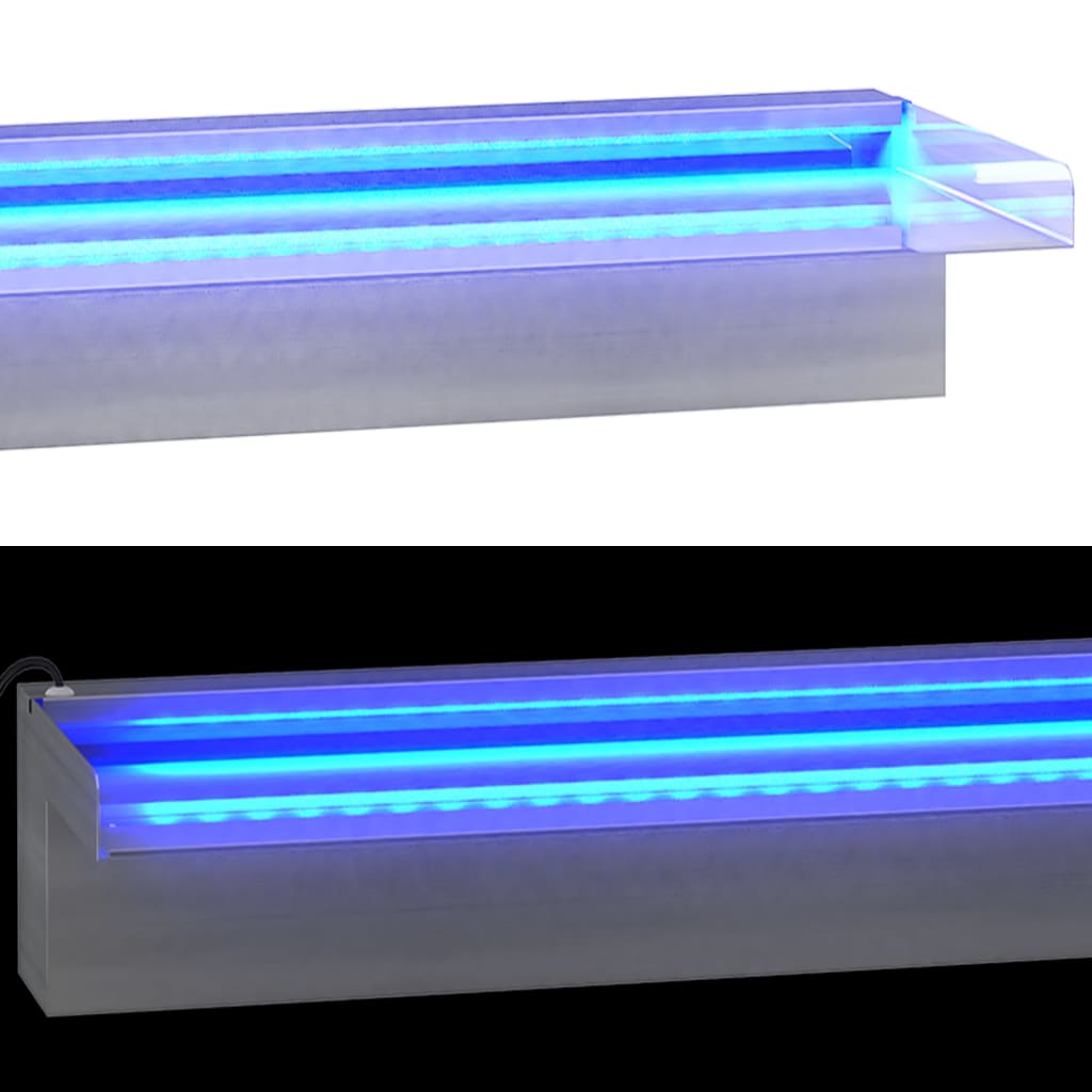 Wasserfall-Element mit RGB LEDs Edelstahl 30 cm