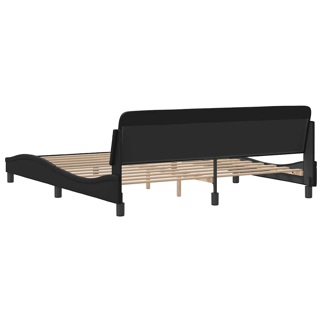 Bettgestell "Dover" Schwarz 80x200 cm Kunstleder