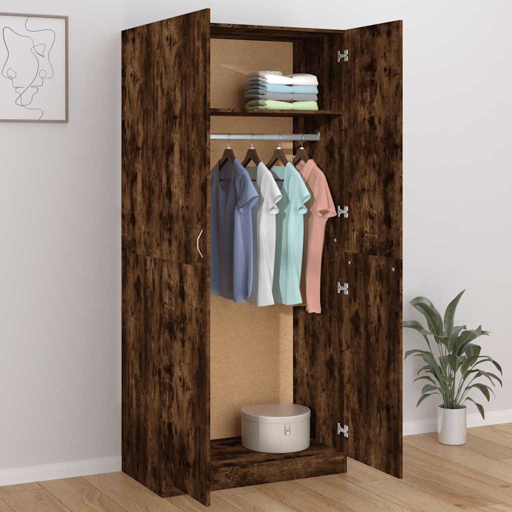 Kleiderschrank Weiß 90x52x200 cm Holzwerkstoff