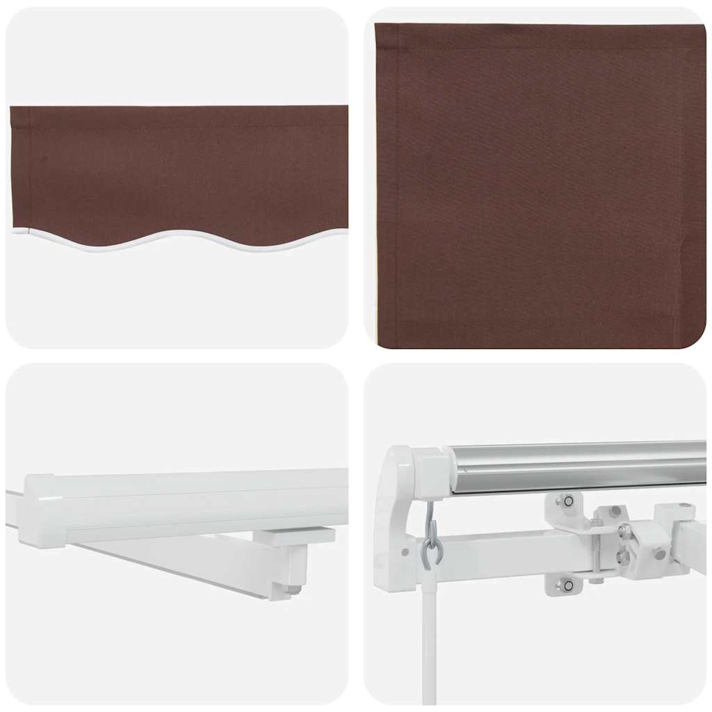 Markise Manuell Einziehbar mit LED 300x250 cm Blau und Weiß