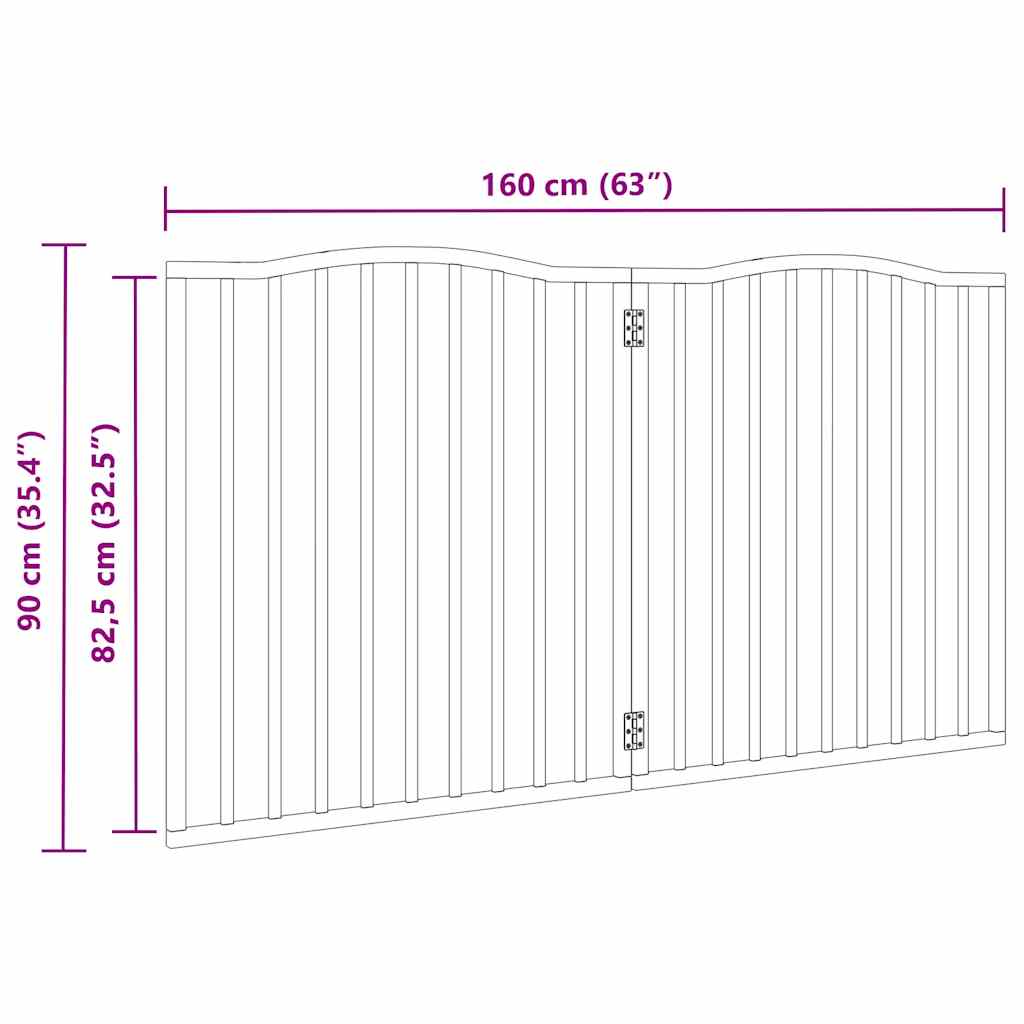 3-tlg. Hundetor Faltbar 150 cm Pappelholz