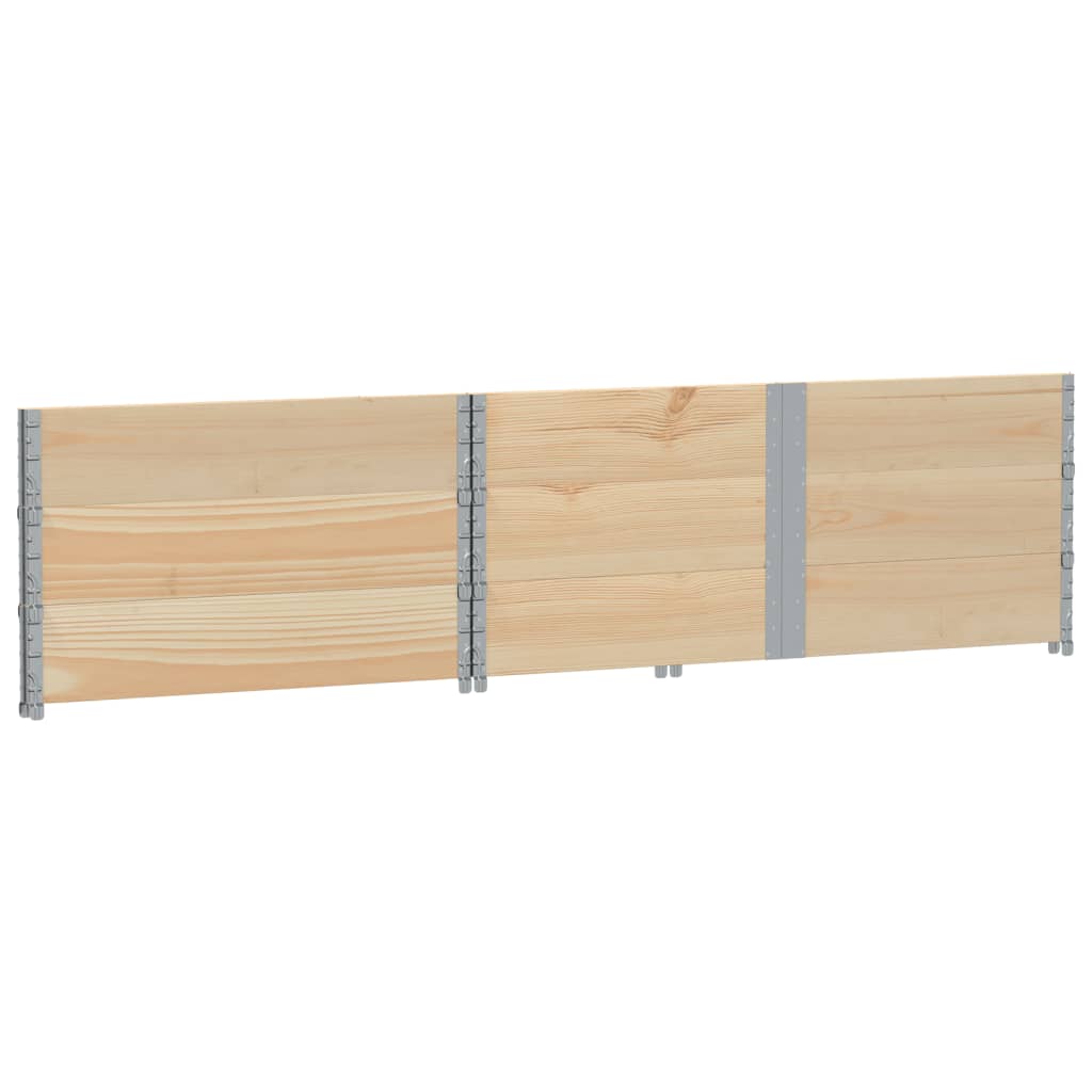 Paletten-Aufsatzrahmen Schwarz 80x60 cm Massivholz Kiefer