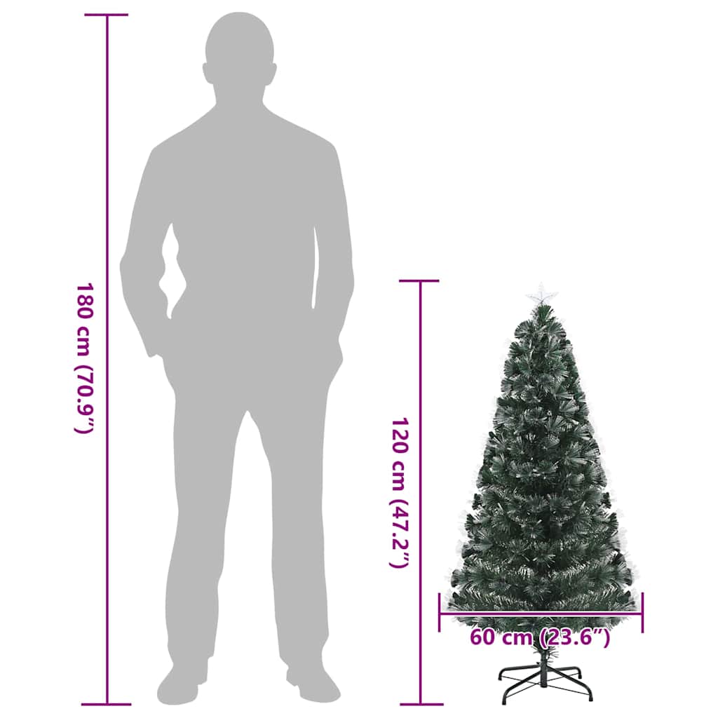 Künstlicher Weihnachtsbaum mit 50 LEDs Grün 64 cm PVC