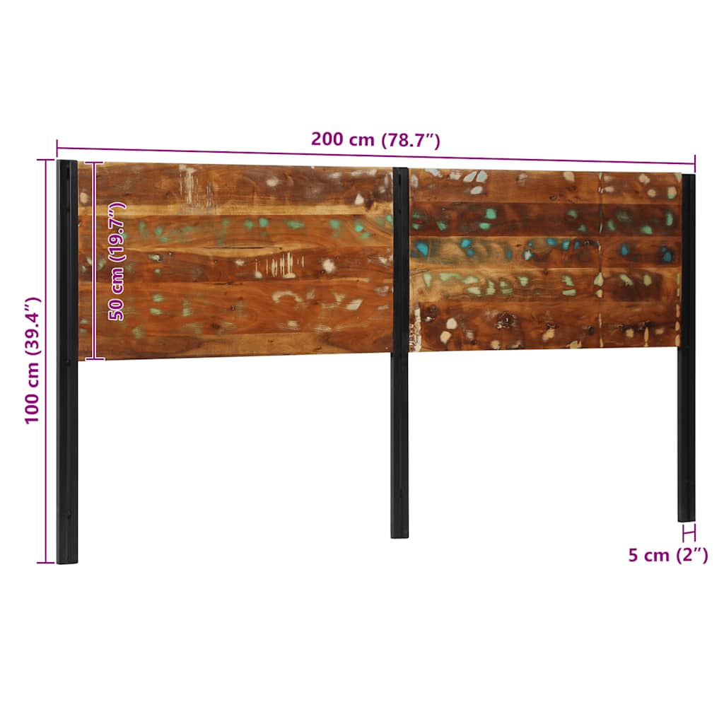 Kopfteil 100 cm Massivholz Mango und Eisen