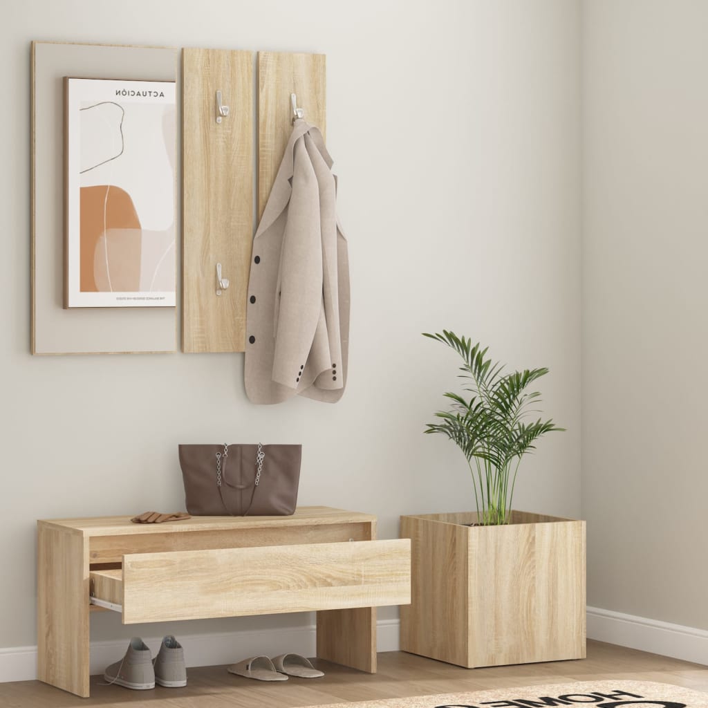 Garderoben-Set Weiß Holzwerkstoff