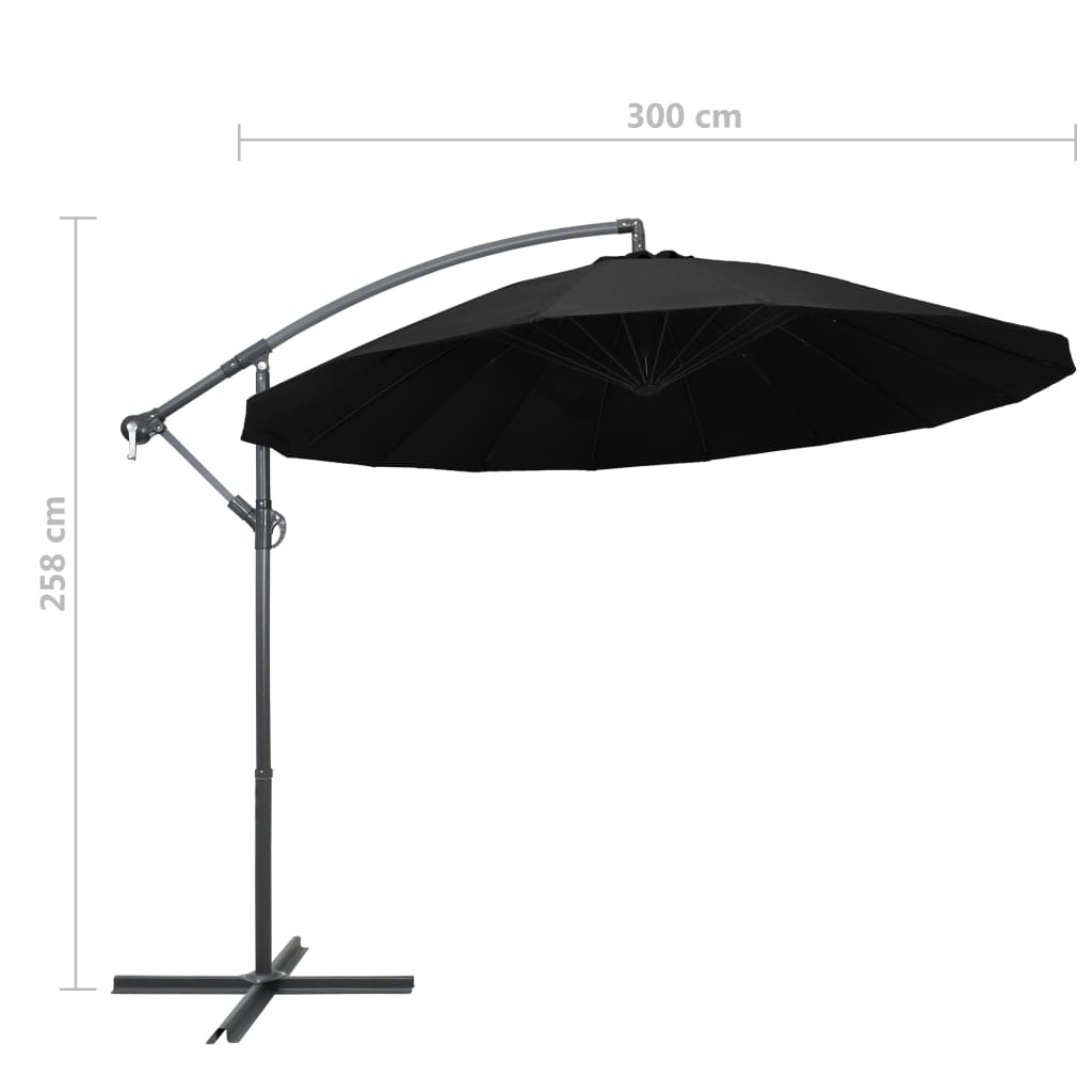 Ampelschirm Weiß 3 m Aluminium-Mast