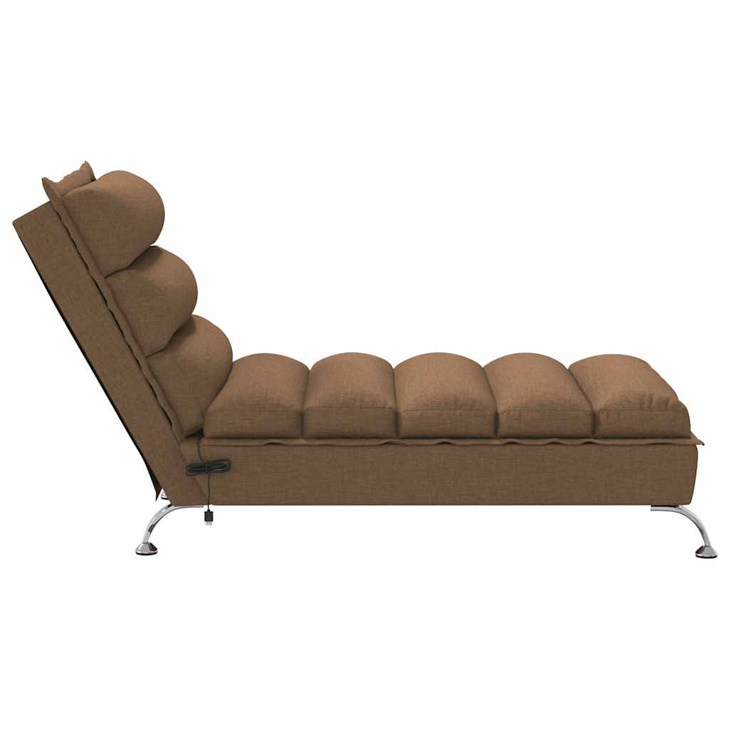 Chaiselongue mit Kissen Hellgrau Stoff