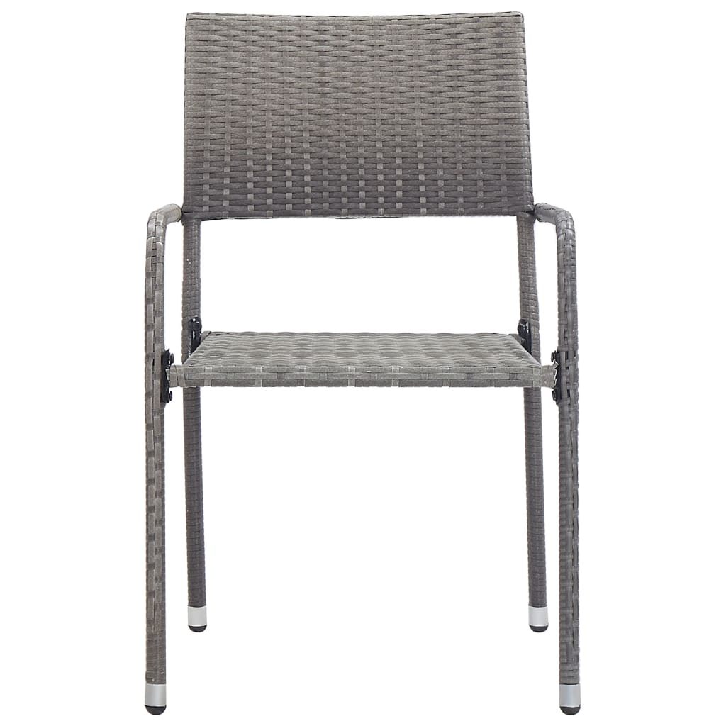 Garten-Essstühle 6 Stk. Stapelbar Schwarz Polyrattan