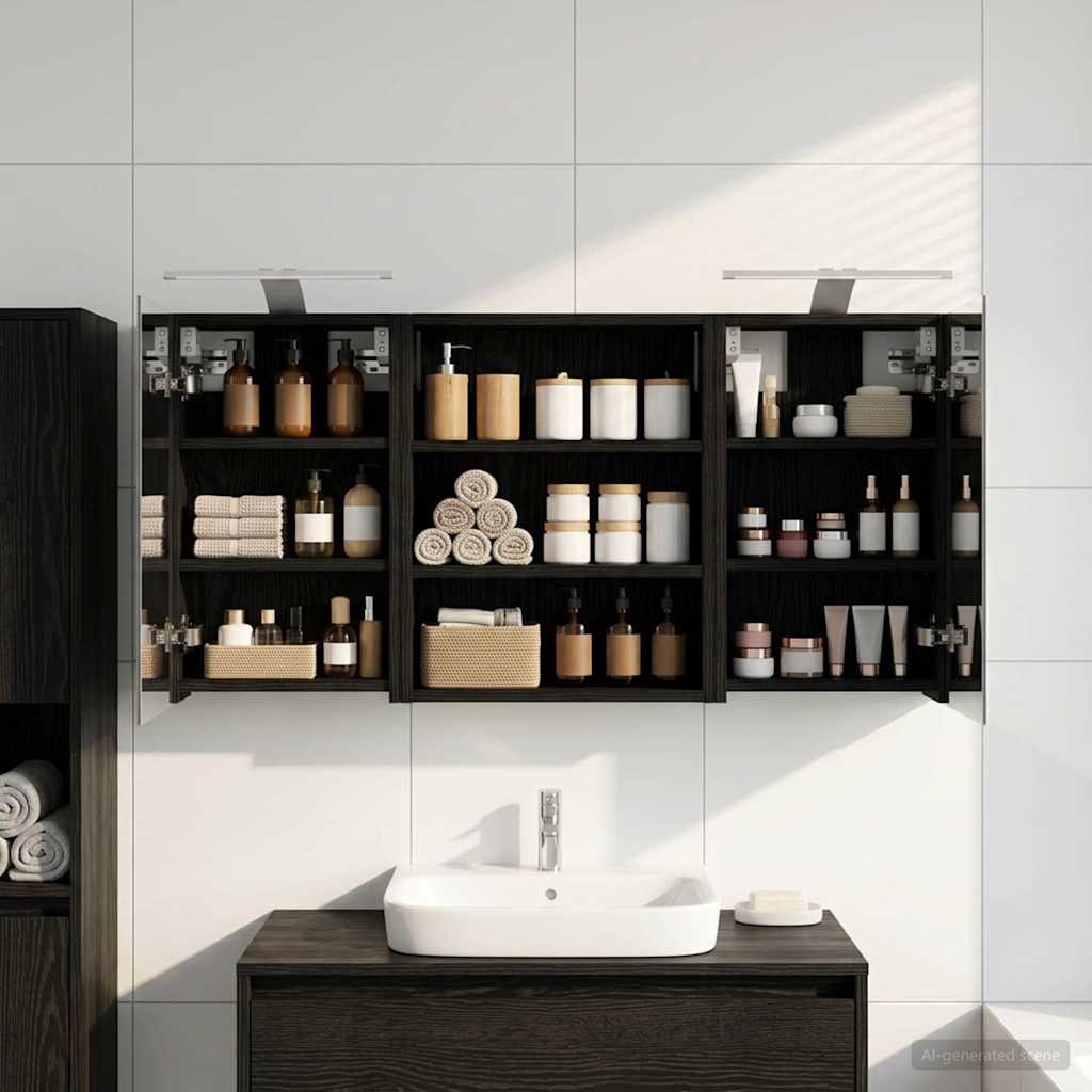 Badezimmerschrank-Set 3 pcs 80 x 10,5 x 50 cm Holzwerkstoff