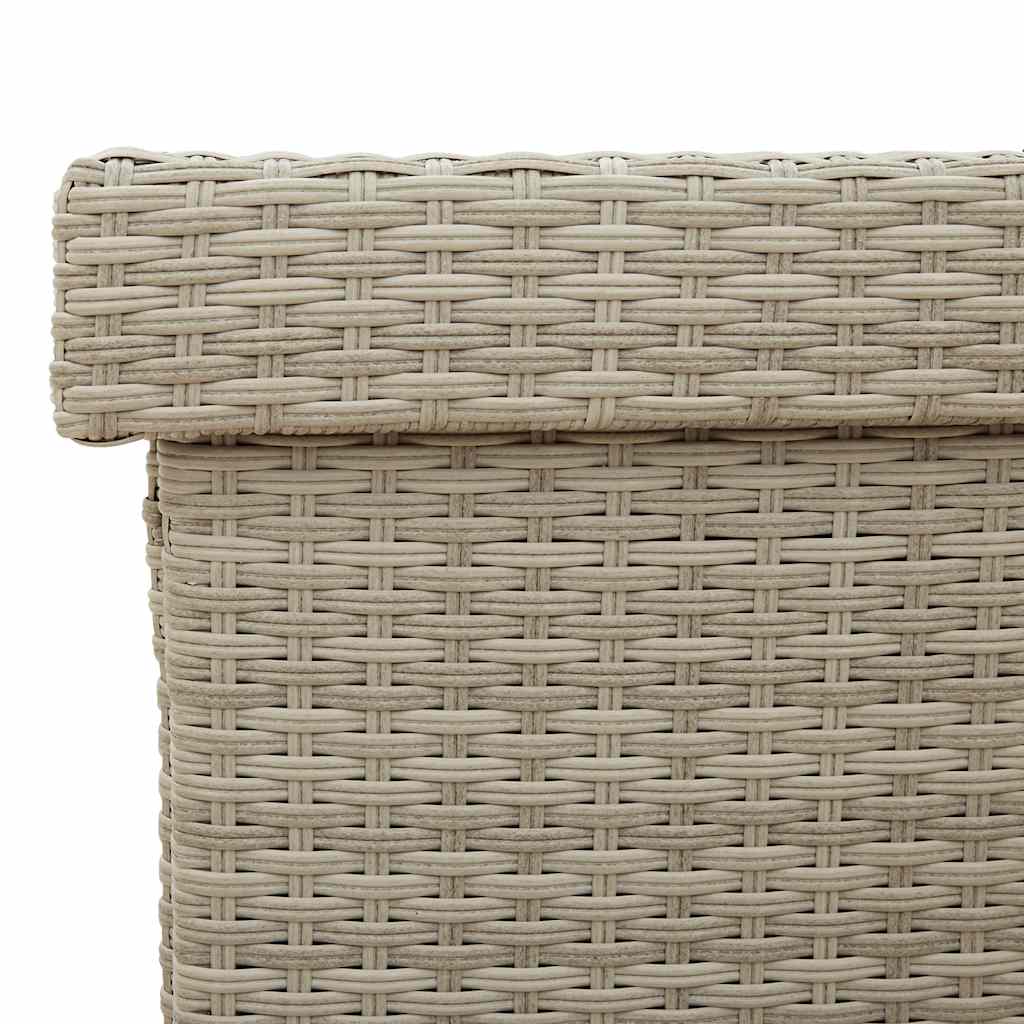 Gartentruhe mit Rollen Schwarz 110x55x73 cm Poly Rattan