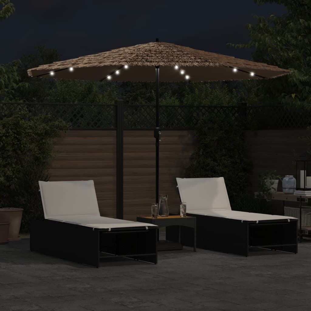Sonnenschirm mit LED und Stahlmast Braun 248x248x248 cm