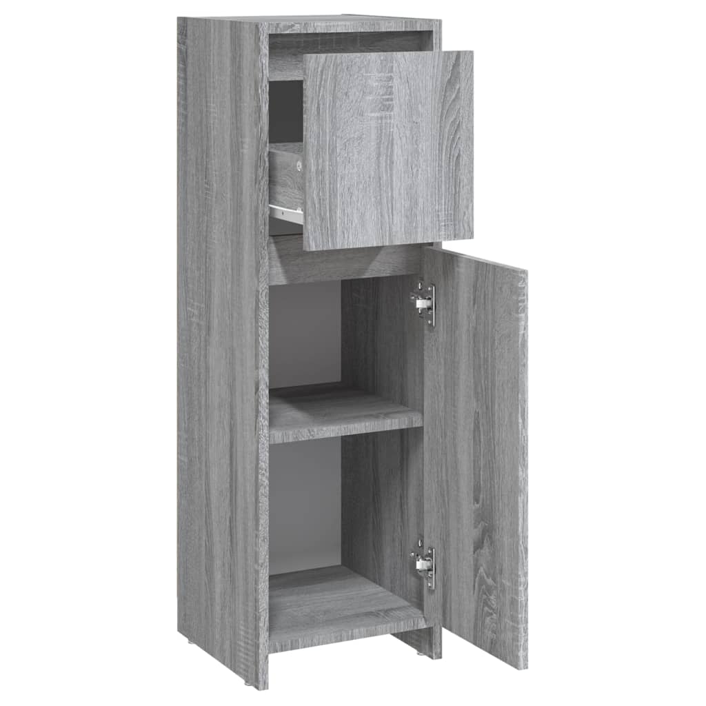 Badezimmerschrank Weiß 30x30x95 cm Holzwerkstoff