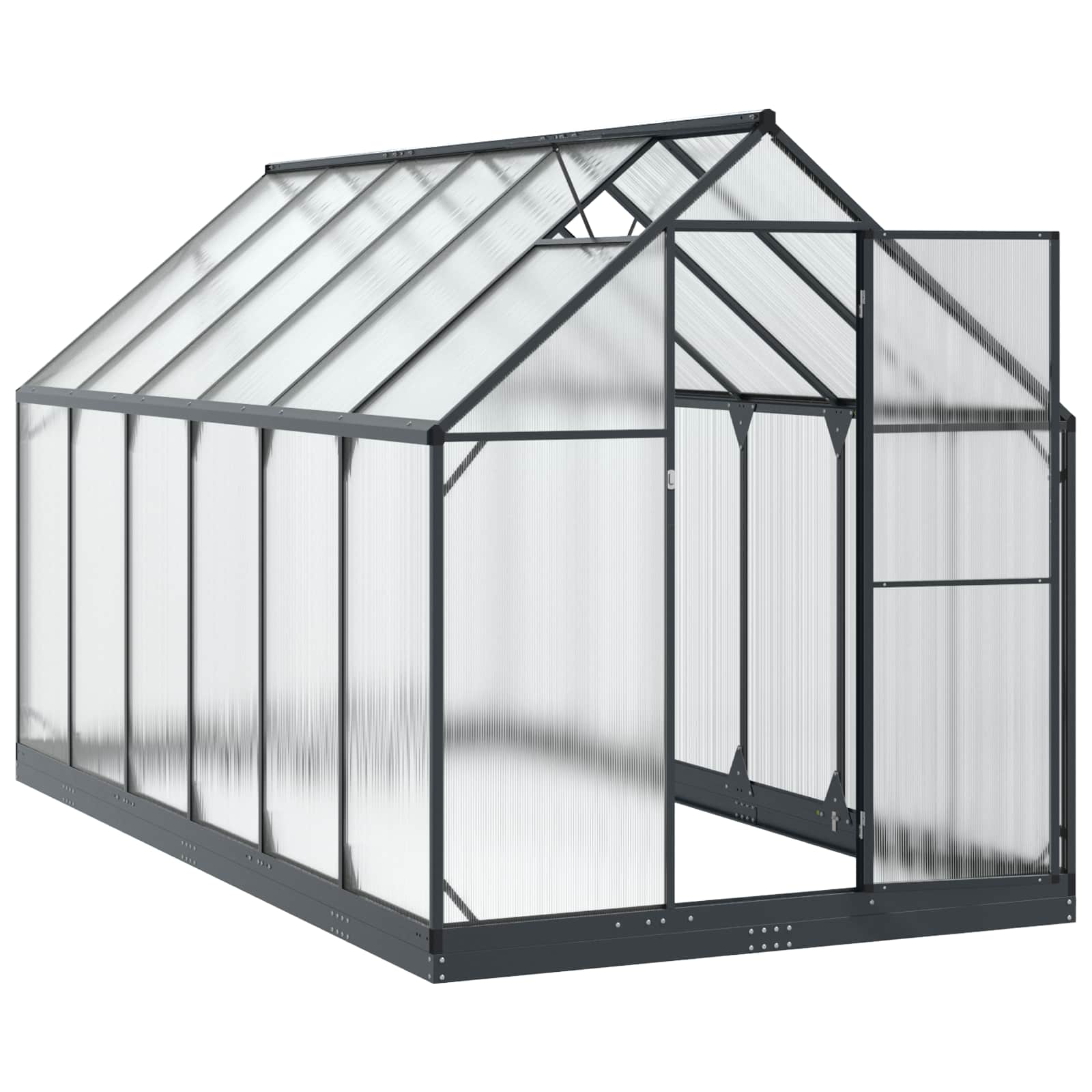 Garten Gewächshaus mit Tür Anthrazit 183,5 x 183,5 x 207 cm