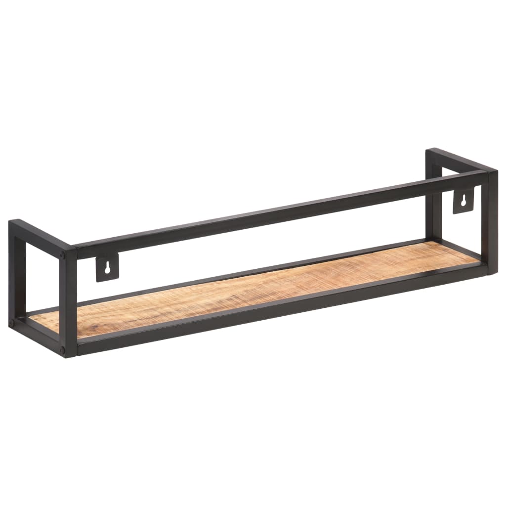 Wandregale 2 Stk. 120 cm Raues Mangoholz
