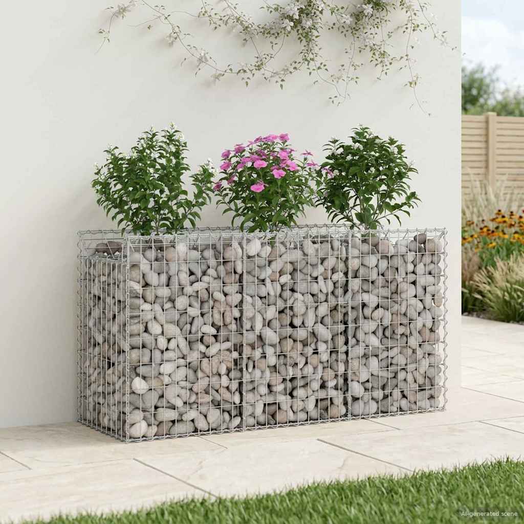 Gabionen-Hochbeet 2 pcs Silber