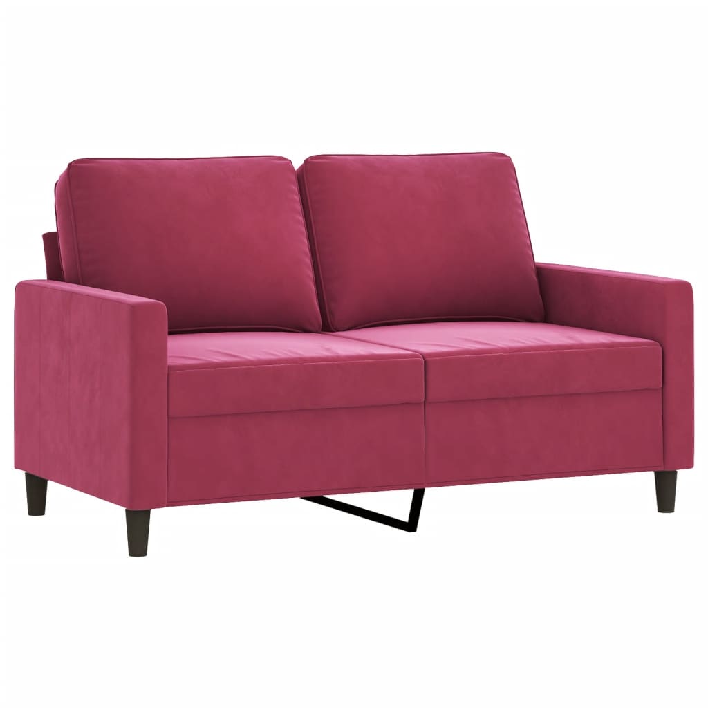 3-tlg. Sofagarnitur mit Kissen Rosa Samt
