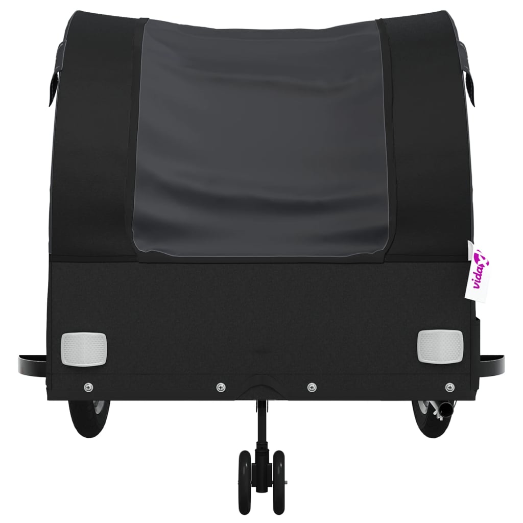 Fahrradanhänger Schwarz und Orange 30 kg Eisen
