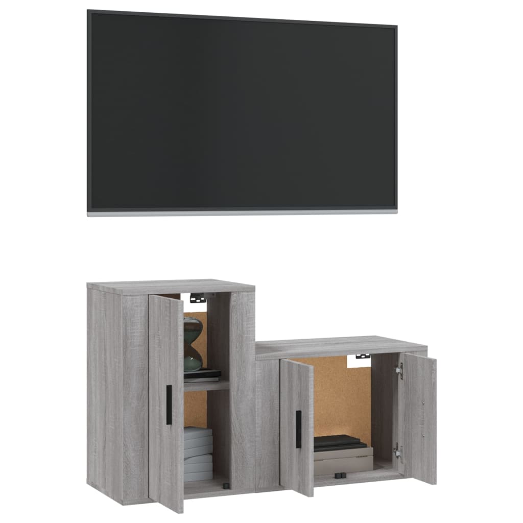 2-tlg. TV-Schrank-Set Weiß Holzwerkstoff
