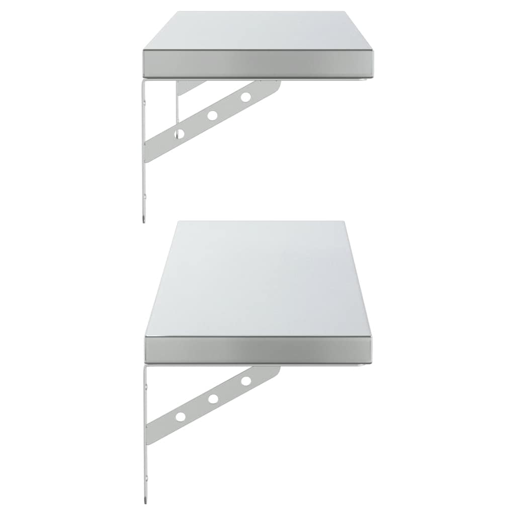 Wandregale 2 Stk. 100x40 cm Silbern Edelstahl