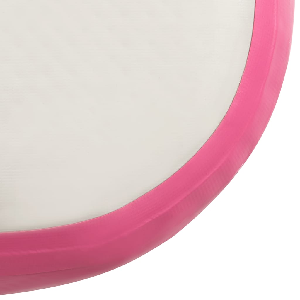 Aufblasbare Gymnastikmatte mit Pumpe 300×100×10 cm PVC Rosa