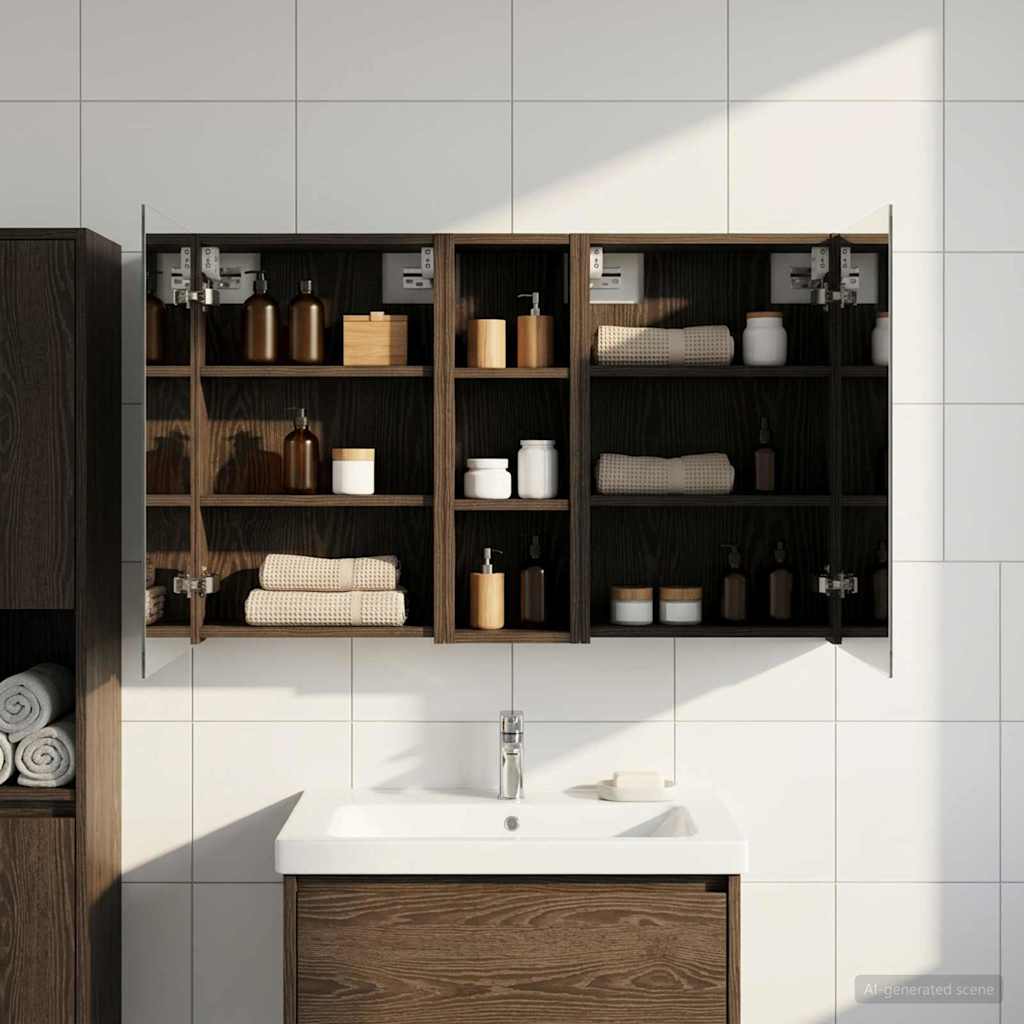 Badezimmerschrank-Set 3 pcs 80 x 10,5 x 50 cm Holzwerkstoff