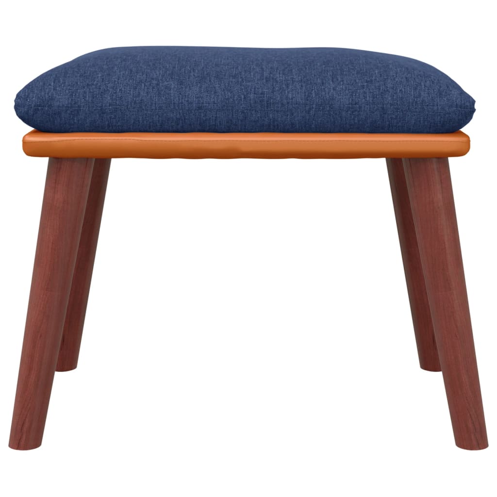 Fußhocker Hellgrau 45x29,5x35 cm Stoff und Kunstleder
