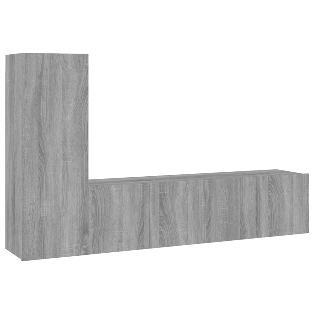 3-tlg. TV-Schrank-Set Weiß Holzwerkstoff