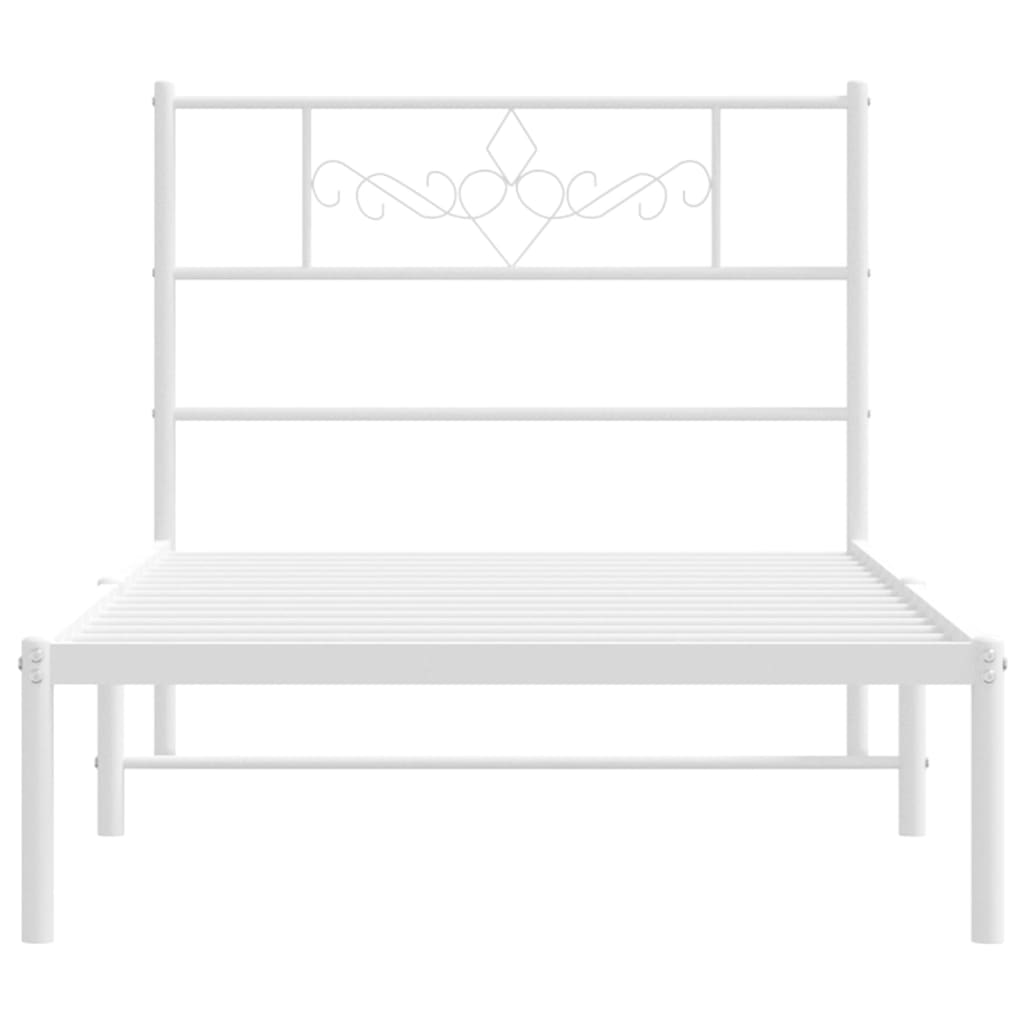 Bettgestell mit Kopfteil Metall Schwarz 100x190 cm