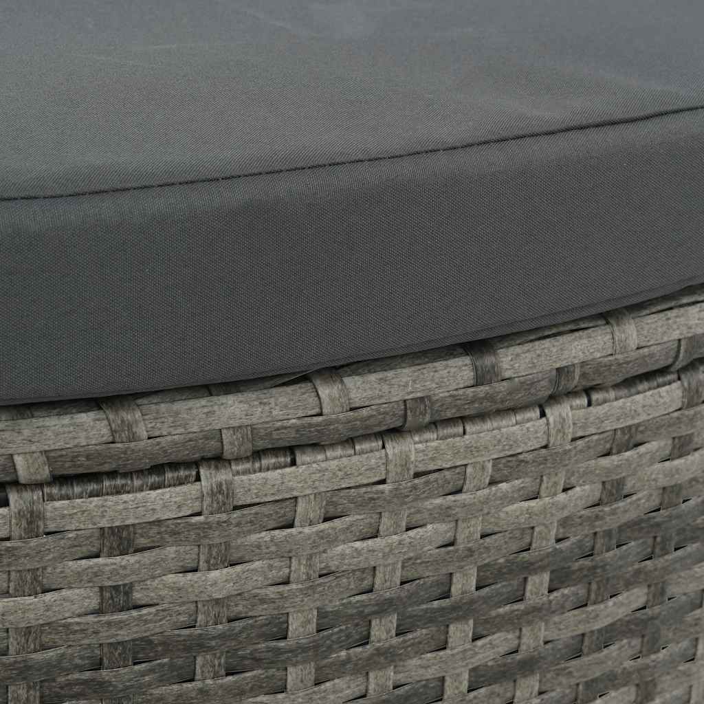 Garten-Sofa mit Kissen 8 pcs Beige und Hellgrau Poly-Rattan