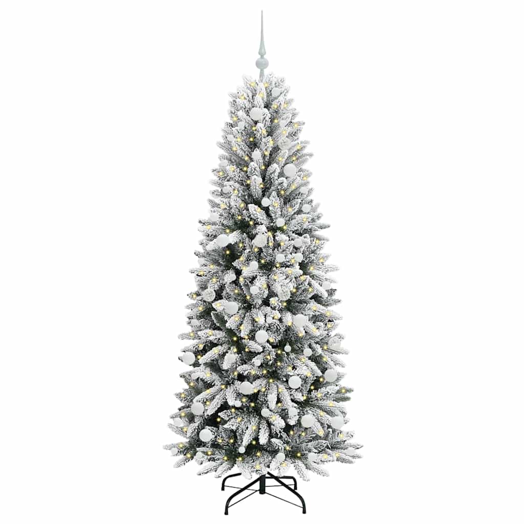 Künstlicher Weihnachtsbaum mit 150 LEDs mit Ständer Weiß 120 cm