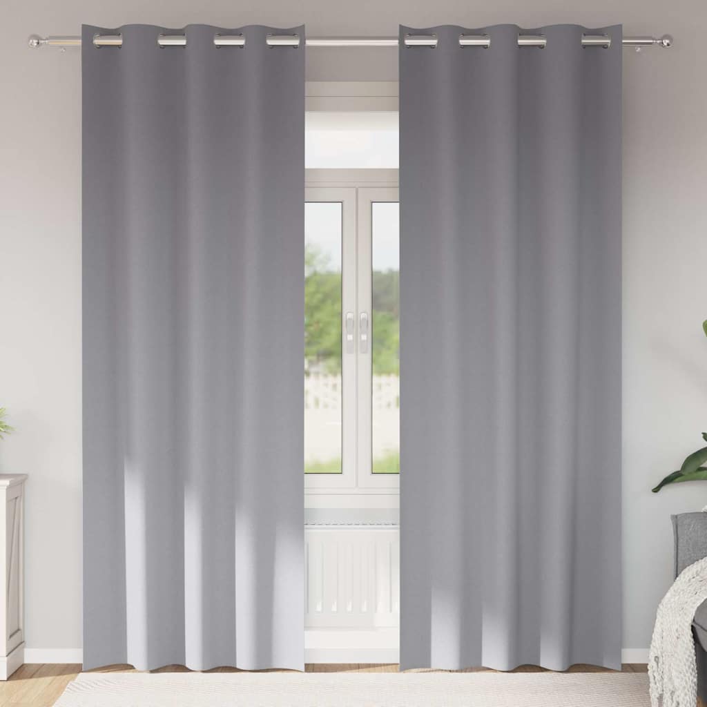 Verdunkelungs-Vorhänge mit Ringen 2 pcs Beige 140 x 140 cm