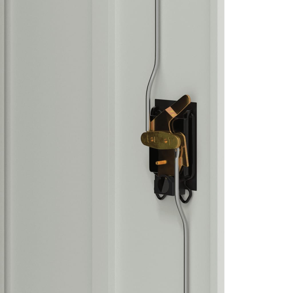 Aktenschrank mit 2 Türen Grau 90 cm Stahl