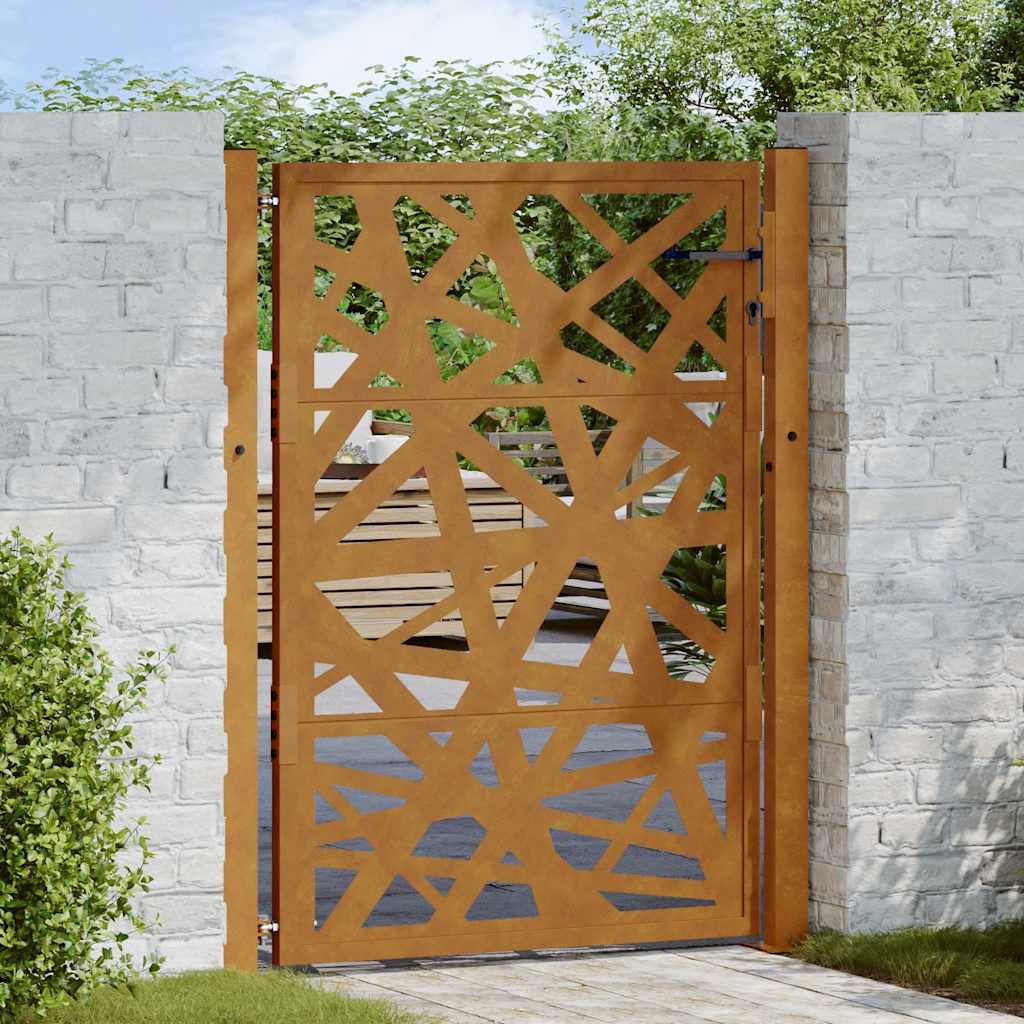 Gartentor Schwarz 100x100 cm Stahl Lichtdesign