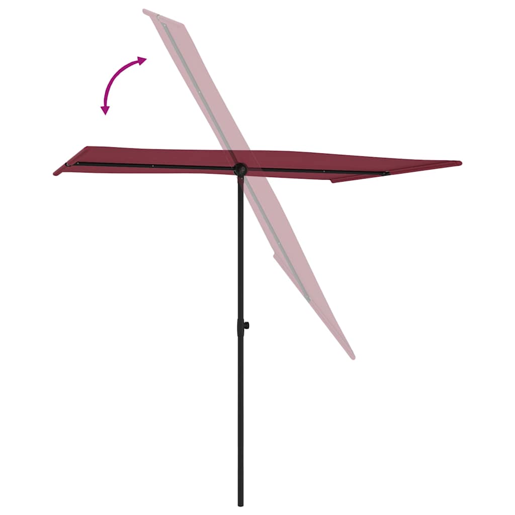 Sonnenschirm mit Aluminium-Mast 180x110 cm Bordeauxrot