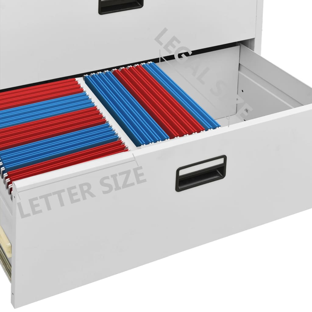 Aktenschrank Weiß 90x46x72,5 cm Stahl