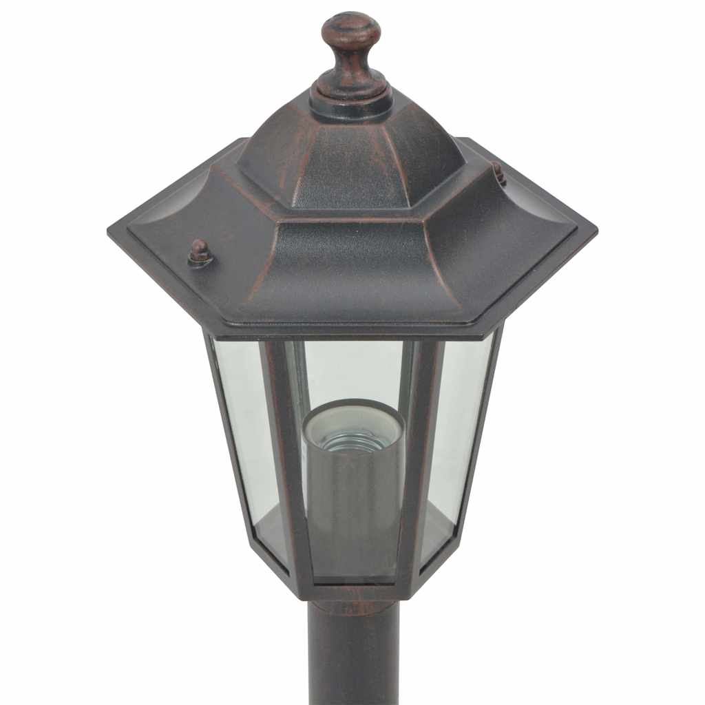 Garten-Pollerleuchte 6 Stk. E27 110 cm Aluminium Dunkelgrün