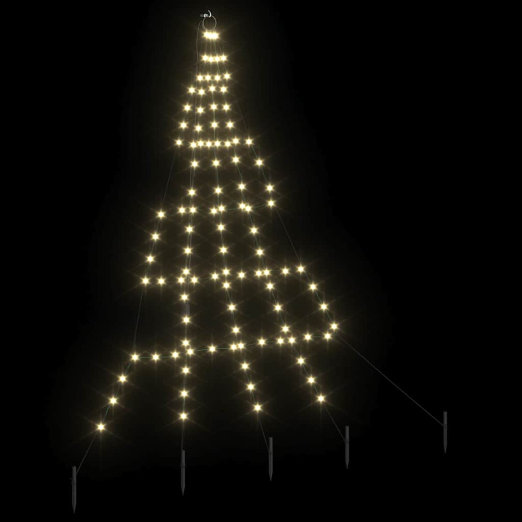 LED Weihnachtsbaum mit Erdspießen Warmes Weiß 182 cm Metall