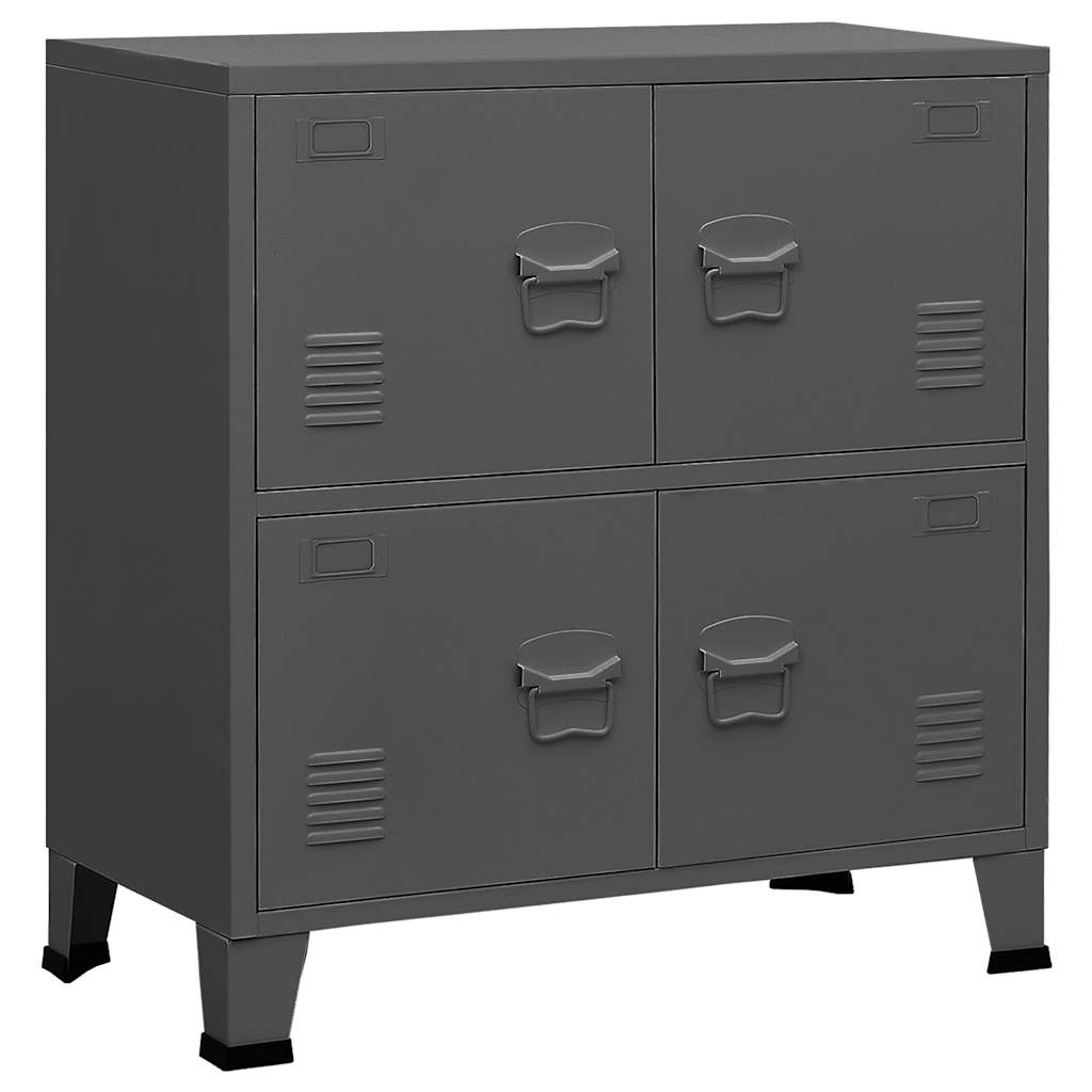 Lagerschrank Industrial Schwarz 75x40x80 cm Stahl