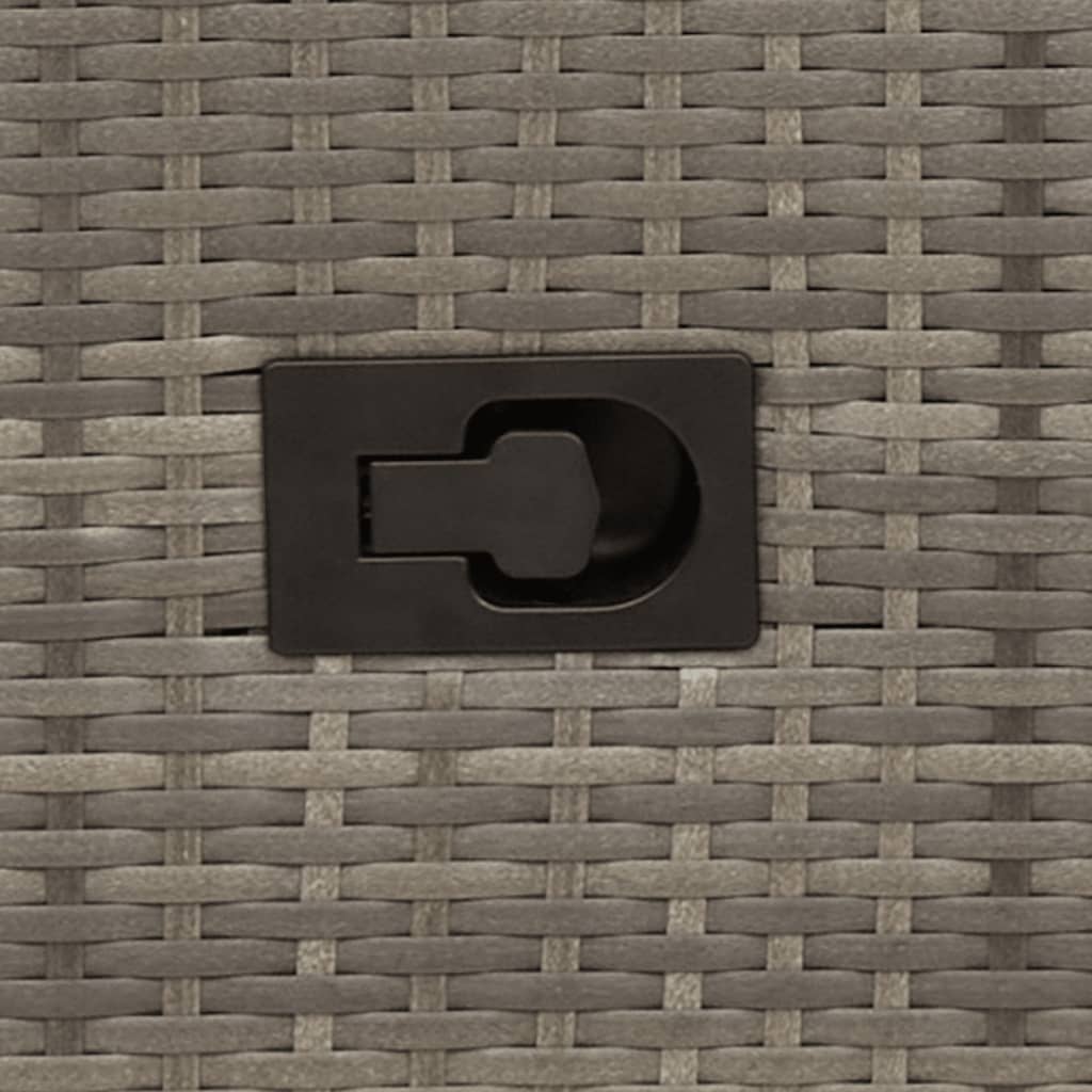 Gartensessel Verstellbar mit Kissen Schwarz Poly Rattan