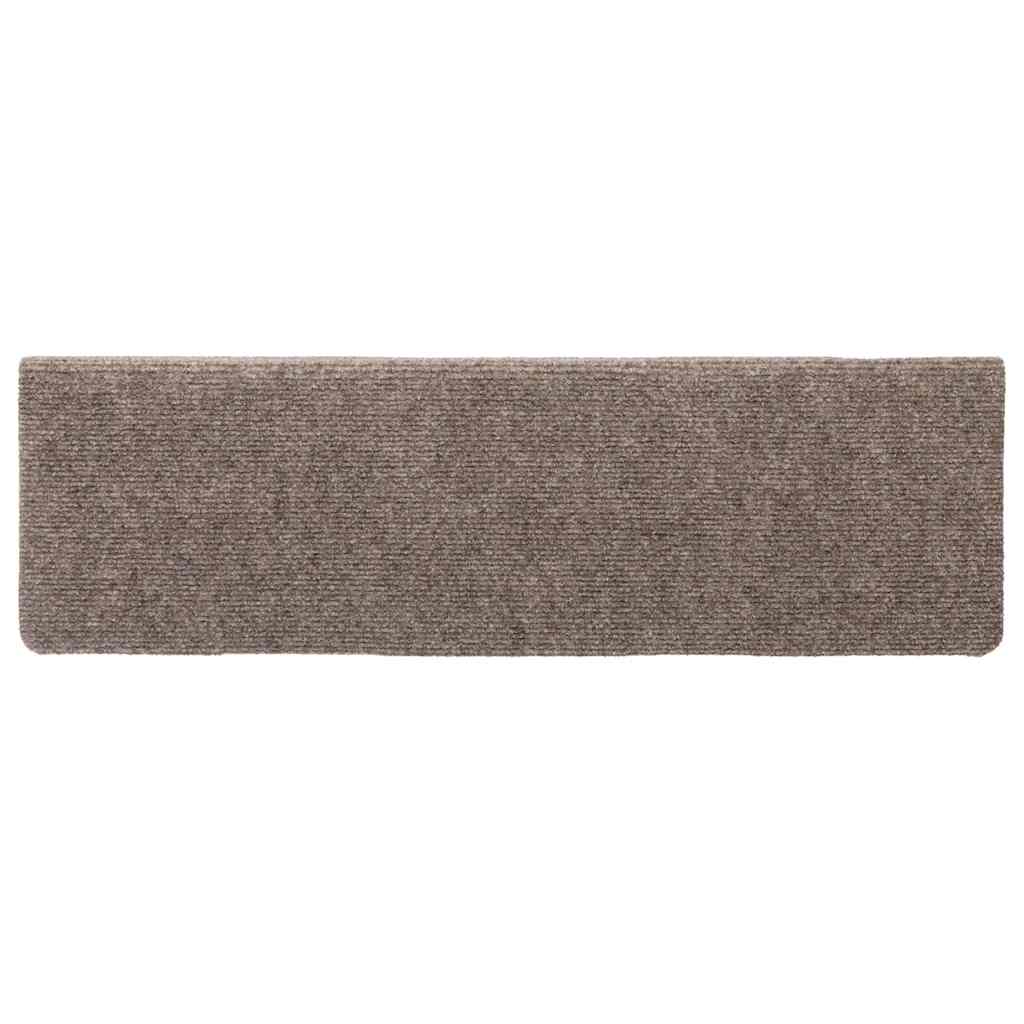 Stufenmatten Selbstklebend 15 Stk. 65x21x4 cm Hellbraun Rechteckiger Rand