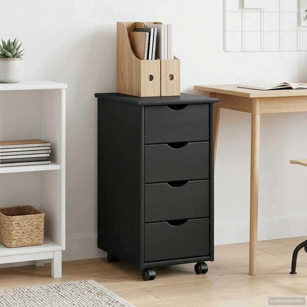 Rollschrank Honigbraun 34 x 39 x 65,5 cm Massivholz Kiefer