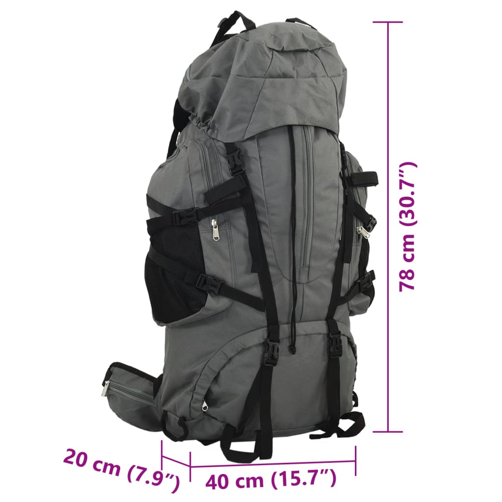 Wanderrucksack Schwarz 60 L Oxford-Gewebe