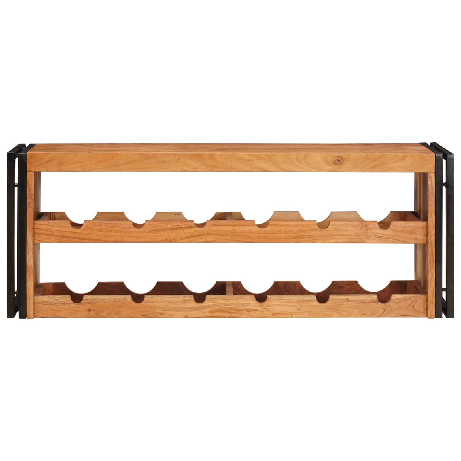 Weinregal Braun 60 x 45 x 33 cm Massives grobes Mangoholz