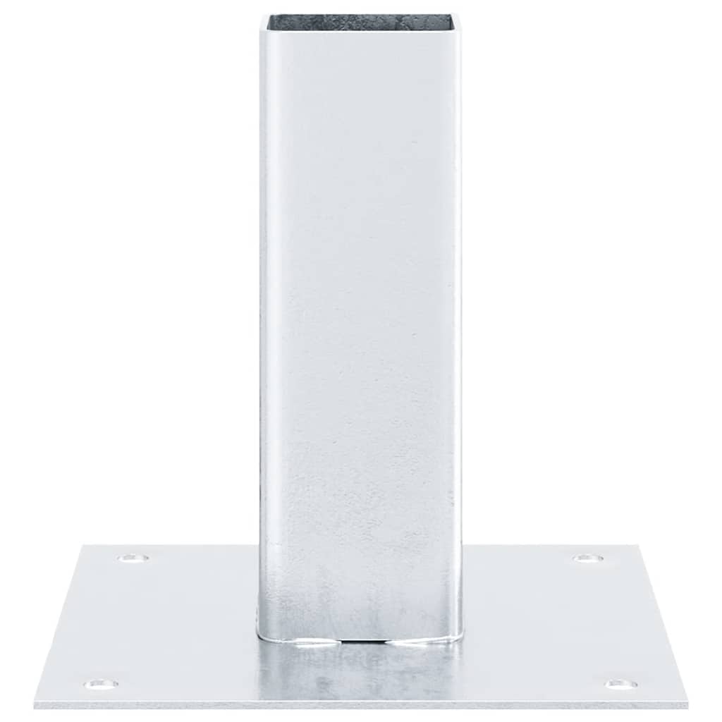 Pfostenträger Quadratisch 4Stk. Silber 46x46mm Verzinkter Stahl