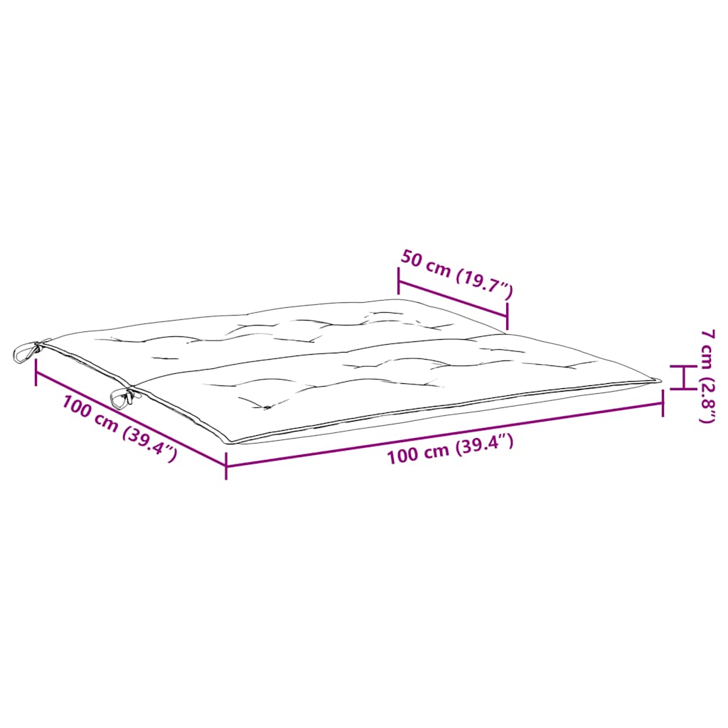 Gartenbank-Auflage Anthrazit 100x(50+50)x7 cm Oxford-Gewebe