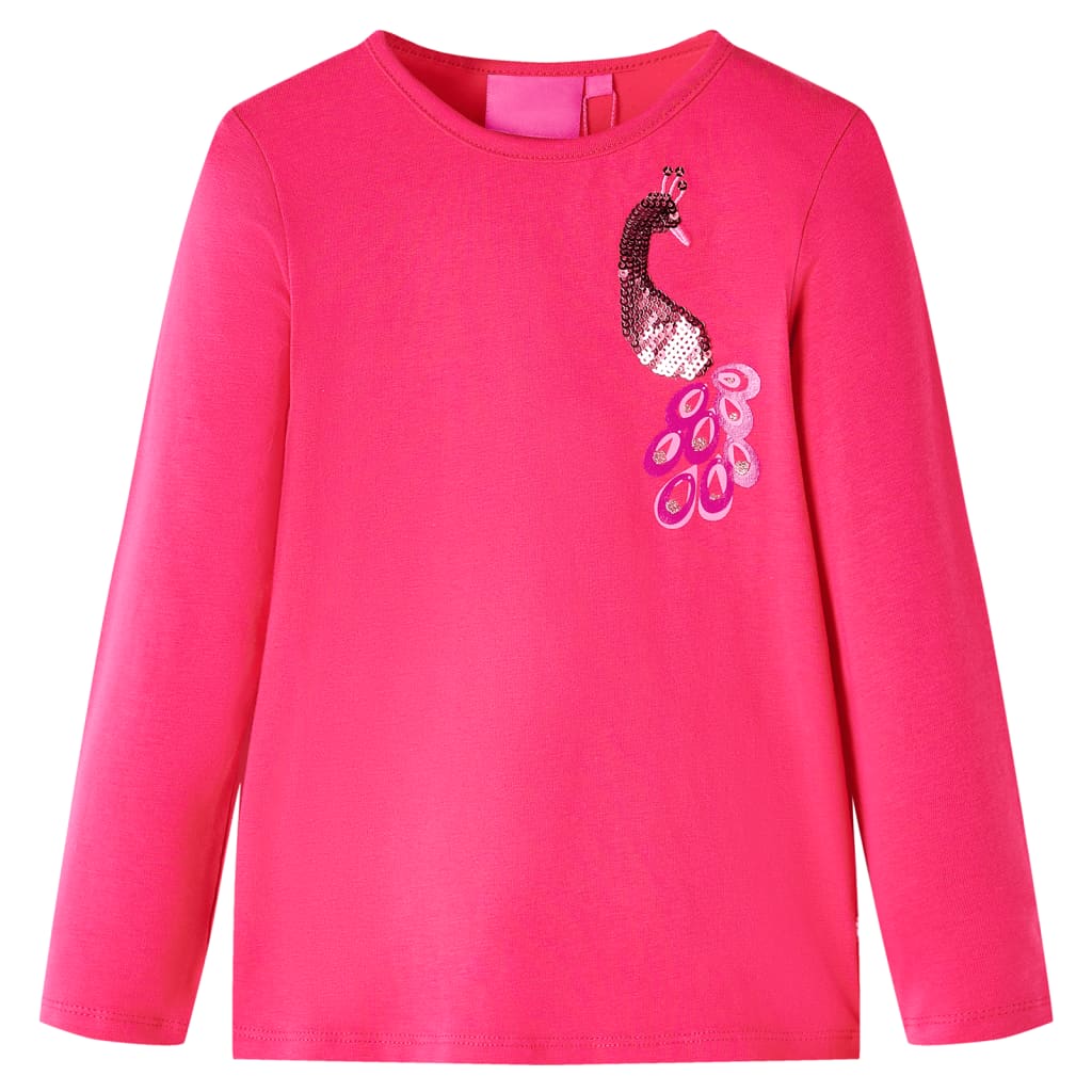 Kinder-Langarmshirt Knallrosa 128