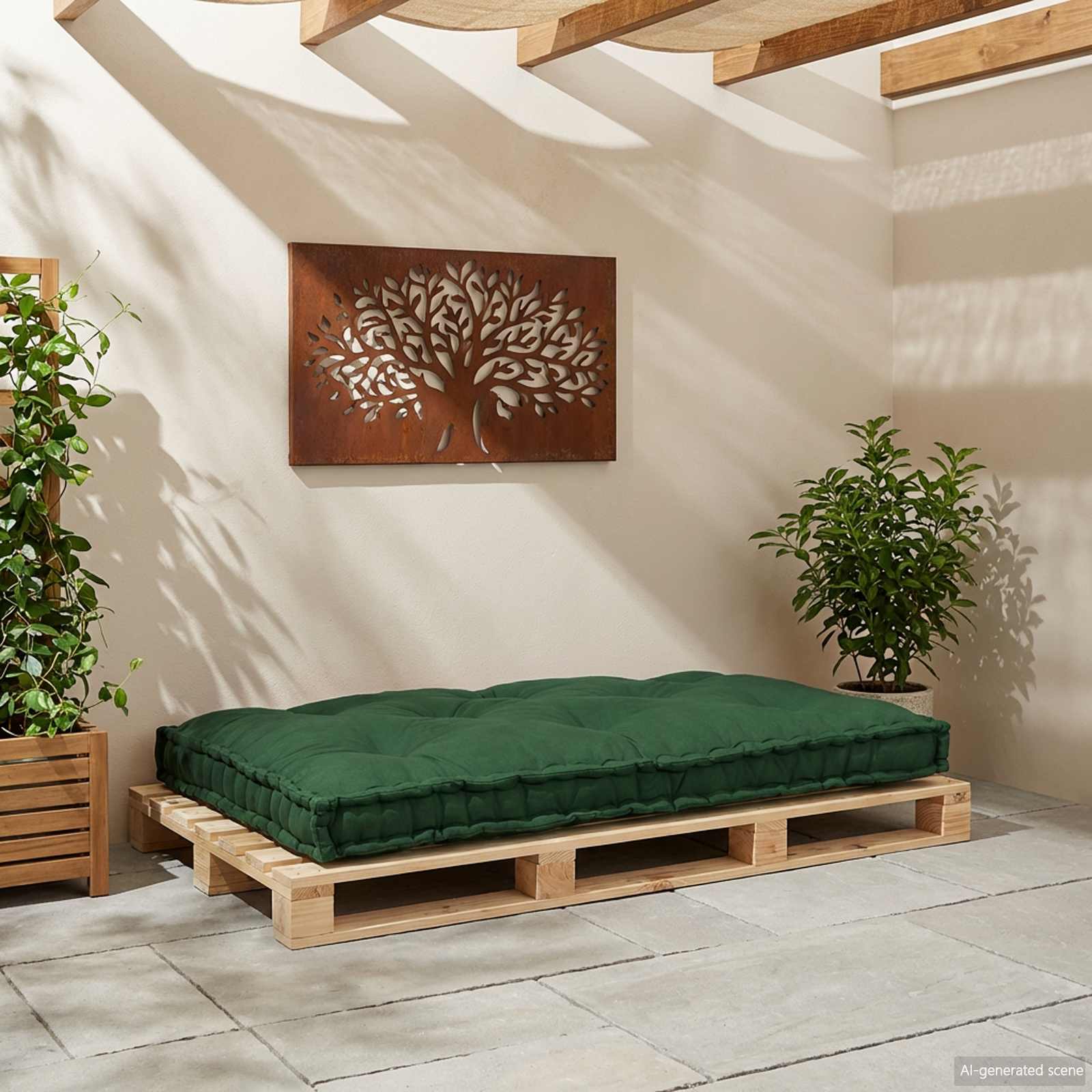 Palettensofa-Auflage Mehrfarbig Stoff Patchwork