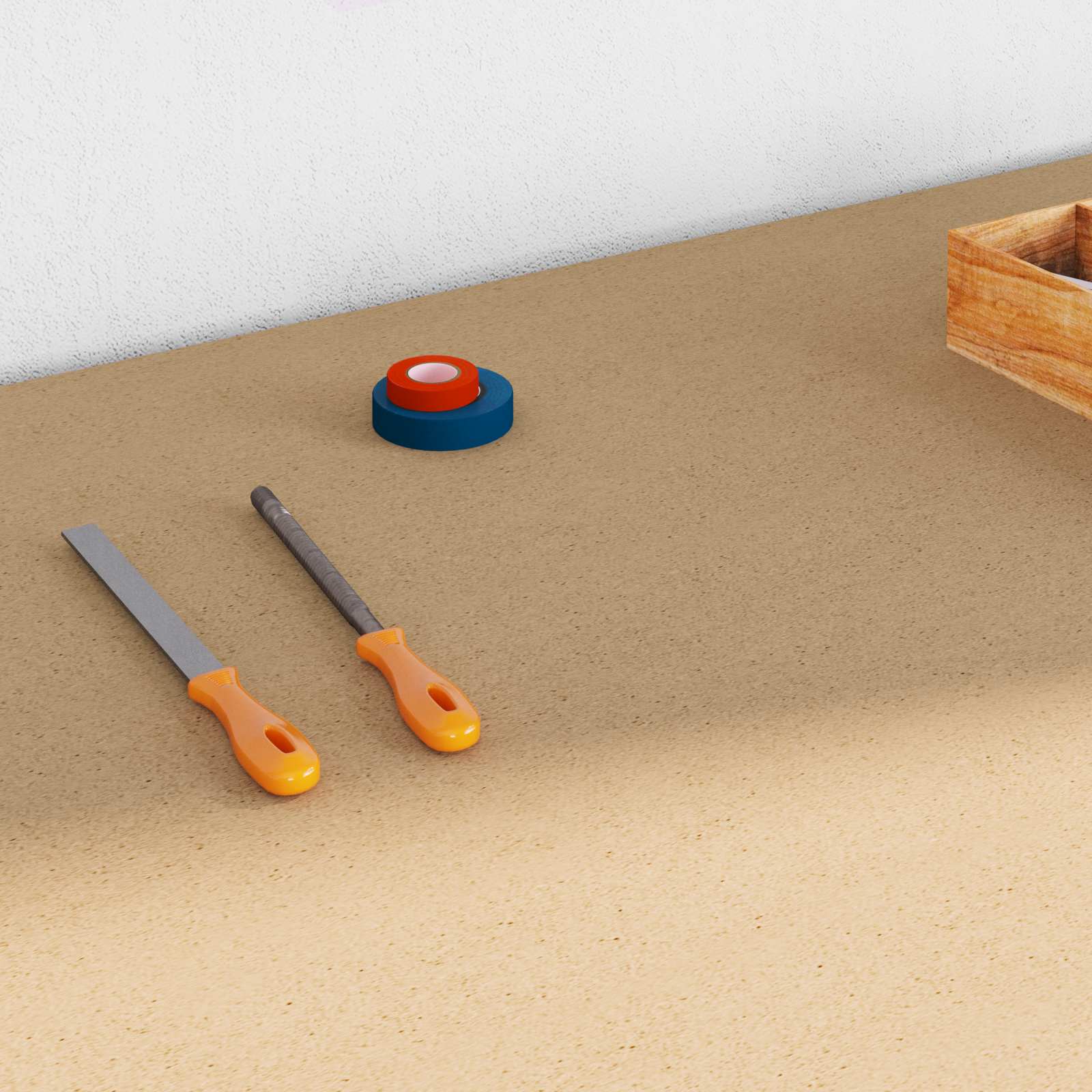 Werkbank mit Lochwand und Schublade