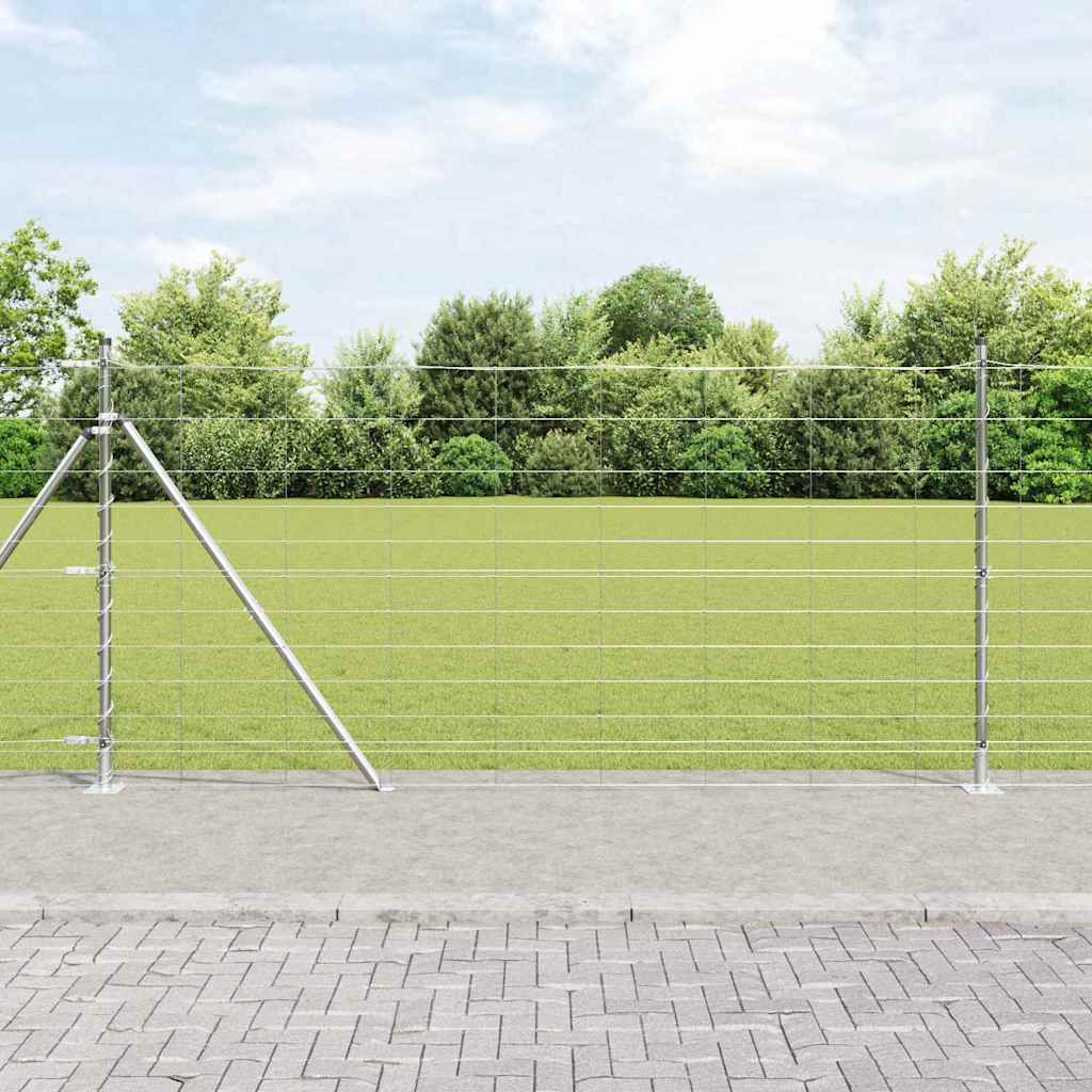 Ground Fix Geschweißter Drahtzaun 25 x 0,8 m Silber Netz